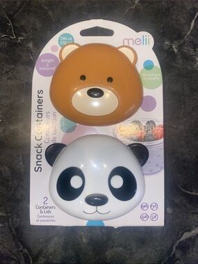 Melii Airtight & Leakproof Snack Containers, Bear 🐻 & Panda 🐼